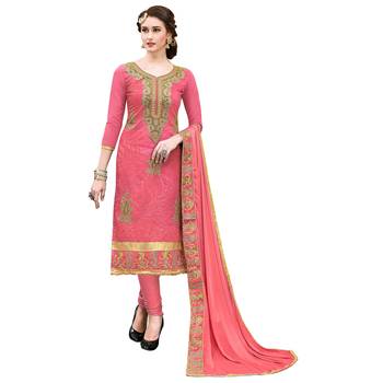Peach Embroidered Cotton Salwar 1