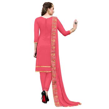 Peach Embroidered Cotton Salwar 2