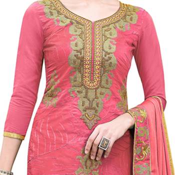 Peach Embroidered Cotton Salwar 3