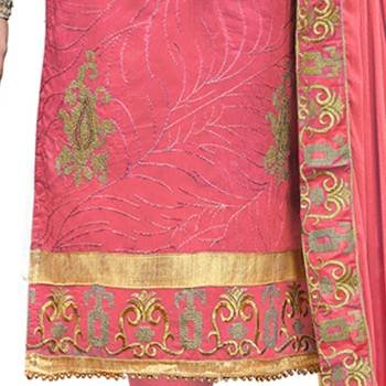 Peach Embroidered Cotton Salwar 4