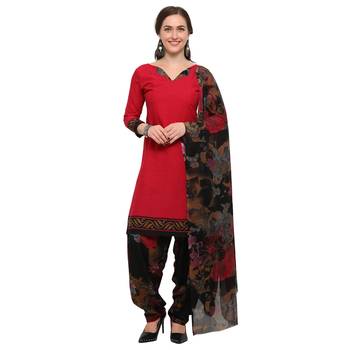 Red And Orange Colour Digital Print Crepe Salwar With Dupatta 2