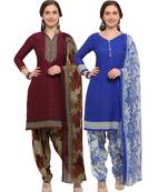 Wine digital print crepe salwar