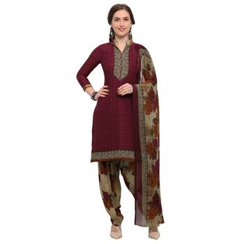 Wine digital print crepe salwar 2