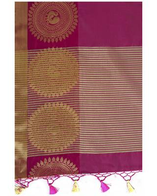 Mimosa Purple Woven Tussar Silk Saree With Blouse 6