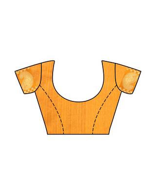 Mimosa orange woven tussar silk saree with blouse 5