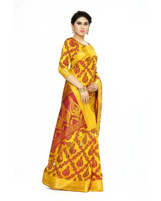 Mimosa Multi Woven Art Silk Saree With Blouse 3