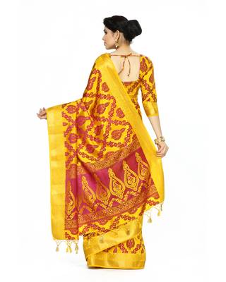 Mimosa Multi Woven Art Silk Saree With Blouse 4
