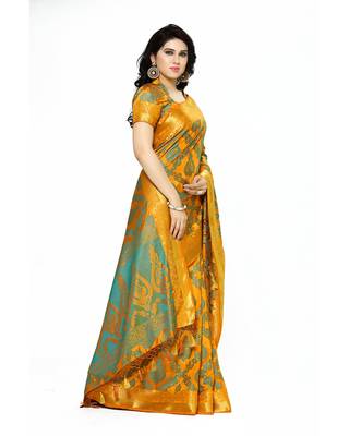 Mimosa Multi Woven Art Silk Saree With Blouse 3