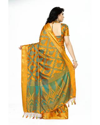 Mimosa Multi Woven Art Silk Saree With Blouse 4