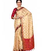 Mimosa Beige Woven Saree With Blouse