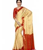 Mimosa Beige Woven Saree With Blouse