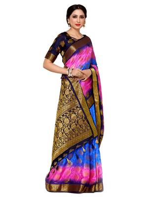 Mimosa Multi Woven Art Silk Saree With Blouse 3