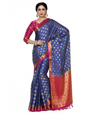Mimosa Violet Woven Saree With Blouse 1
