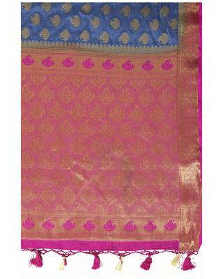 Mimosa Violet Woven Saree With Blouse 6