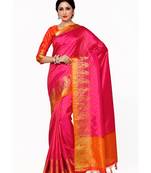 Mimosa Pink Woven Art Silk Saree With Blouse