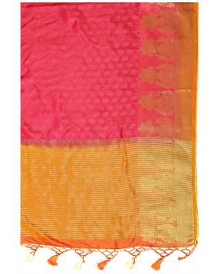 Mimosa Pink Woven Art Silk Saree With Blouse 6