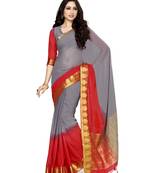 Mimosa Mauve Woven Chiffon Saree With Blouse