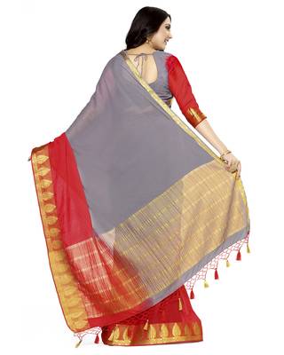 Mimosa Mauve Woven Chiffon Saree With Blouse 4