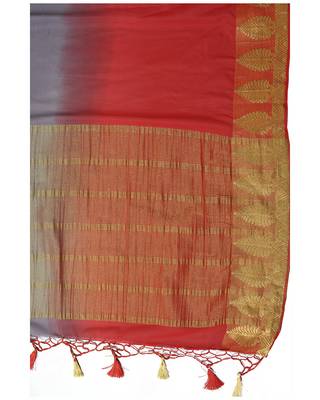 Mimosa Mauve Woven Chiffon Saree With Blouse 6