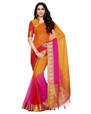 Mimosa Multi Woven Chiffon Saree With Blouse 1