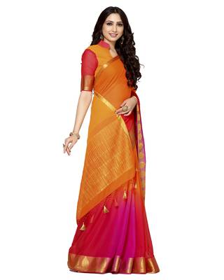 Mimosa Multi Woven Chiffon Saree With Blouse 3