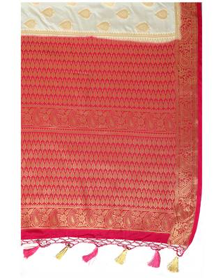 Mimosa Beige Woven Saree With Blouse 6