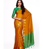 Mimosa Orange Woven Saree With Blouse
