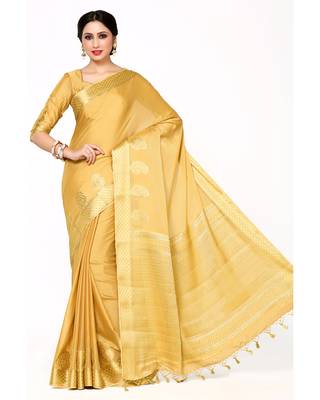 Mimosa Beige Woven Saree With Blouse 1