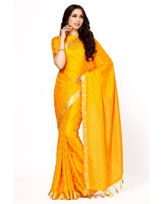 Mimosa gold woven crepe saree with blouse 1