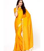 Mimosa gold woven crepe saree with blouse