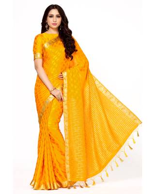 Mimosa gold woven crepe saree with blouse 2