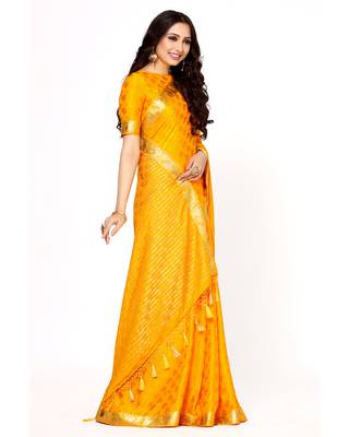 Mimosa gold woven crepe saree with blouse 3