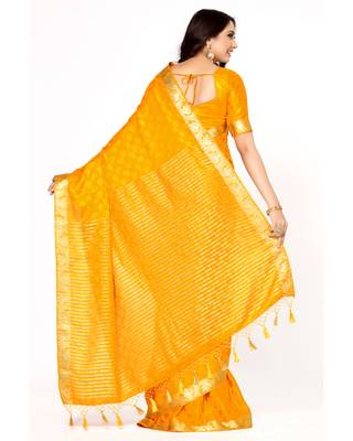 Mimosa gold woven crepe saree with blouse 4