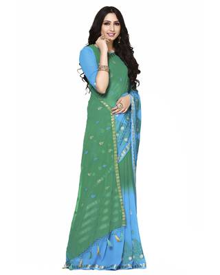 Mimosa Multi Embroidered Crepe Saree With Blouse 3