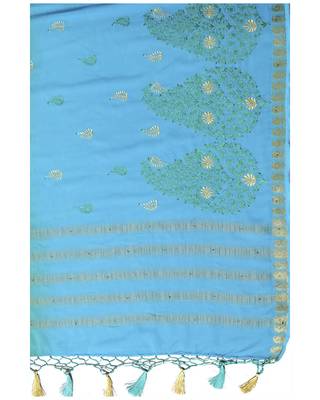 Mimosa Multi Embroidered Crepe Saree With Blouse 6