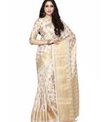 Mimosa Beige Woven Art Silk Saree With Blouse