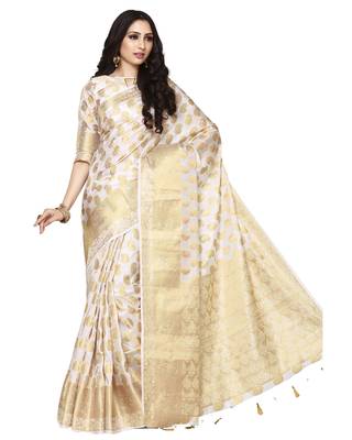 Mimosa Beige Woven Art Silk Saree With Blouse 2