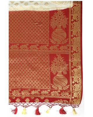 Mimosa Beige Woven Art Silk Saree With Blouse 7