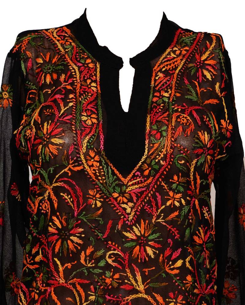 multicolor chikankari kurti