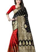 Multicolor woven cotton silk saree with blouse