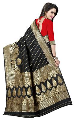 Multicolor woven cotton silk saree with blouse 3