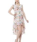 Multicolor printed crepe party-wear-kurtis