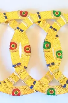 STYLISH GOLDEN MEENA BANGLES