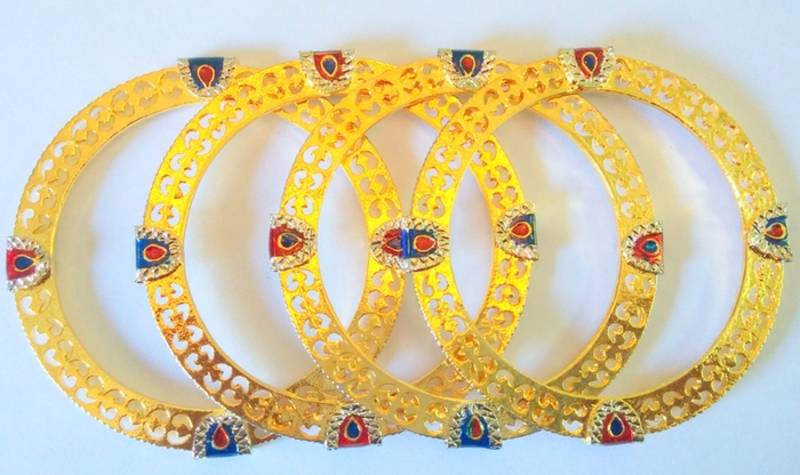 STYLISH GOLDEN MEENA BANGLES