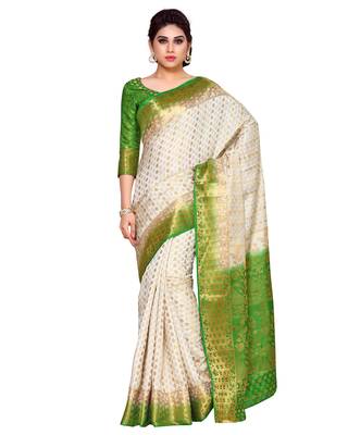 Mimosa Beige Woven Art Silk Saree With Blouse 1