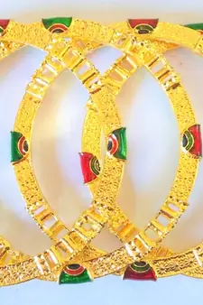 STYLISH GOLDEN MEENA BANGLES