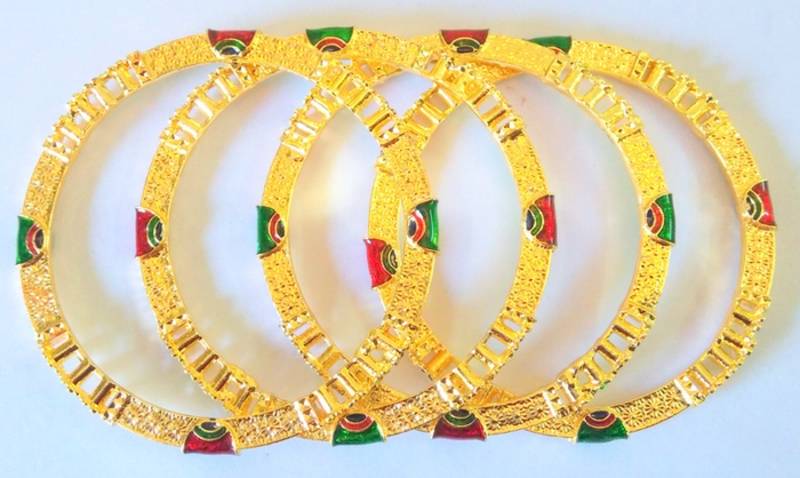 STYLISH GOLDEN MEENA BANGLES