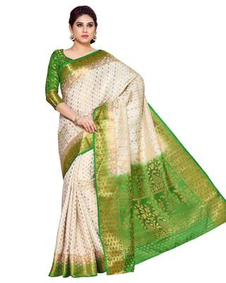 Mimosa Beige Woven Art Silk Saree With Blouse 2