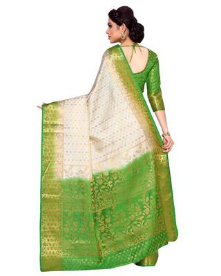 Mimosa Beige Woven Art Silk Saree With Blouse 4
