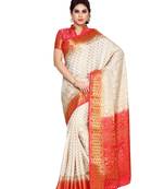 Mimosa Beige Woven Art Silk Saree With Blouse